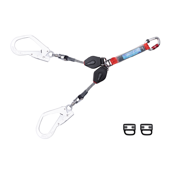 【藤井電工製】フルハーネス用ランヤード／THL-2-CR93SV-21KS-2R23（2丁掛け）